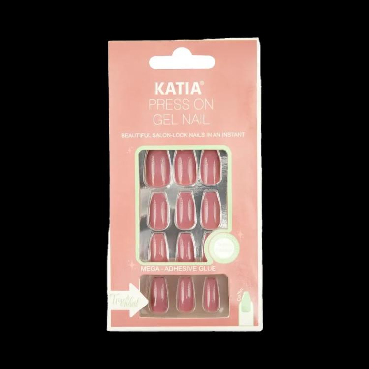 KATIA Press On Gel Nail Coffin Shape - 05 Dark Nude