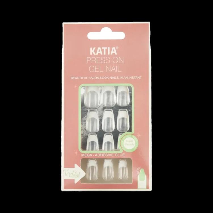 KATIA Press On Gel Nail Coffin Shape - 12 French