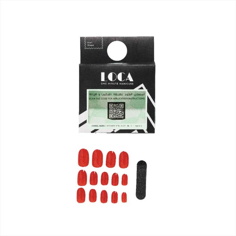LOCA Press On Nails Oval Shape - 21 Red