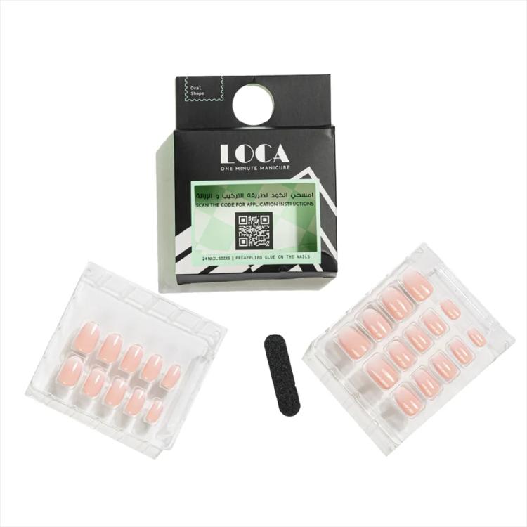 LOCA Press On Nails Oval Shape - Pink Ombree 27