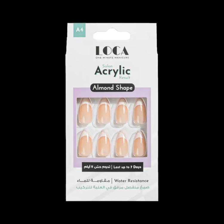 LOCA Acrylic Nails Almond Shape - A4 Natural French