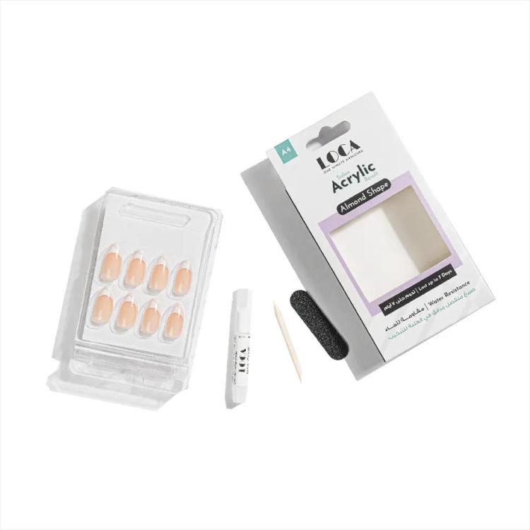 LOCA Acrylic Nails Almond Shape - A4 Natural French
