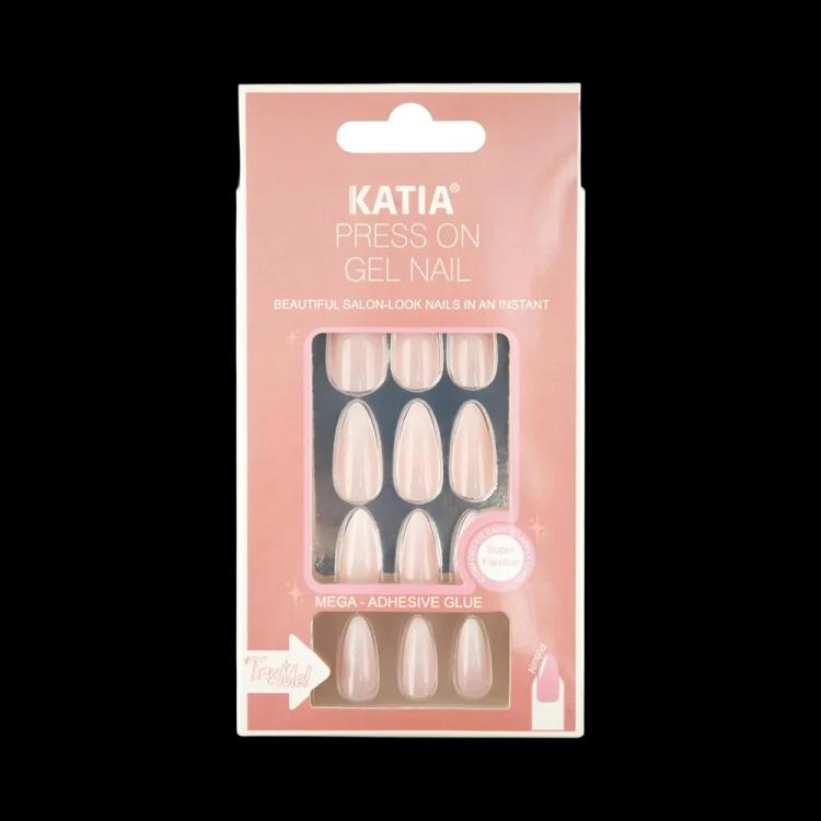 KATIA Press On Gel Aalmond French Nail - 101 (12 pcs)