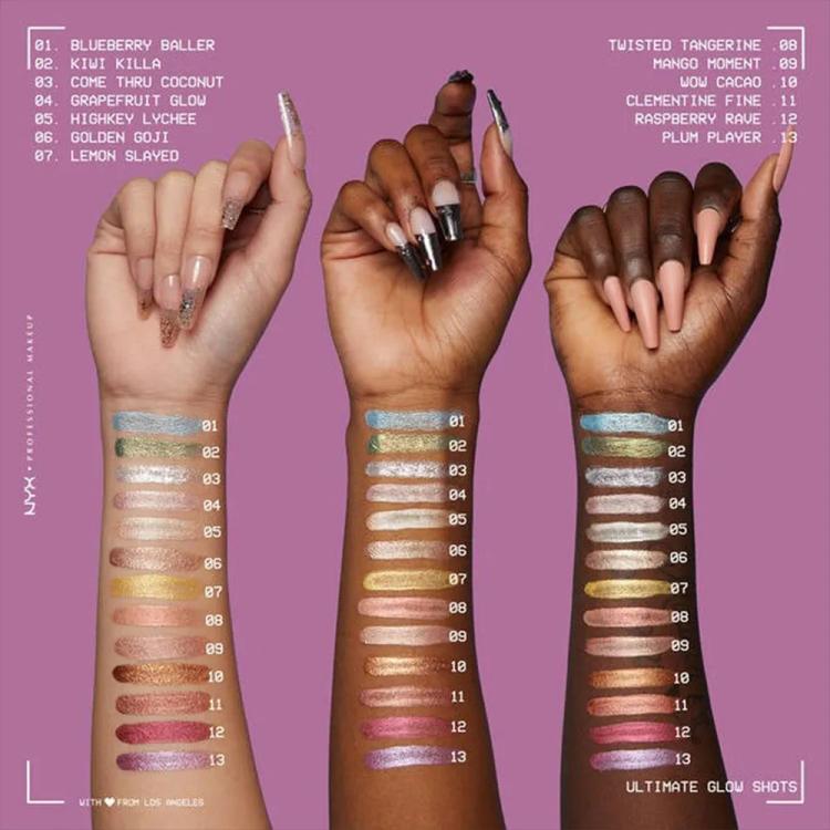 NYX Professional Makeup Ultimate Glow Shots Liquid Eyeshadow - 05 Highkey Lychee (7.5 ml)