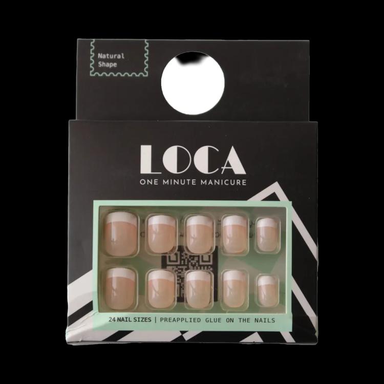LOCA Press On Nails Natural Shape - French 20 (24 pcs)