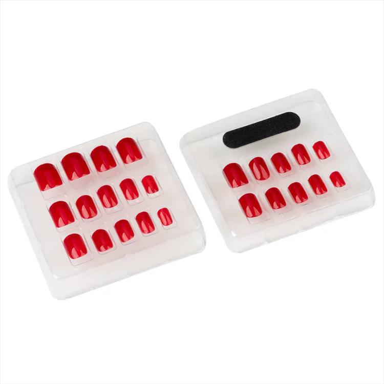 LOCA Press On Nails Natural Shape - Red 8