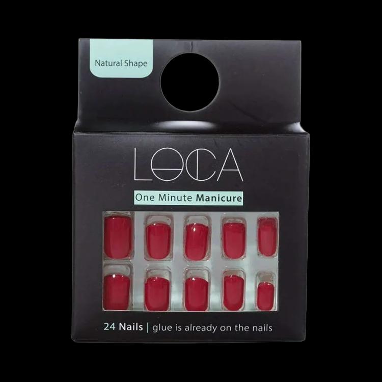 LOCA Press On Nails Natural Shape - Red 8