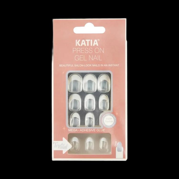 KATIA Press On Gel Nail Oval - French 30 (12 pcs)