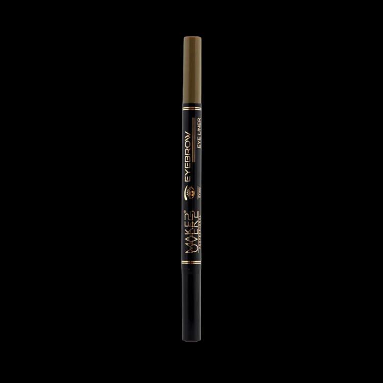 Make Over 22 Double-ended Eyebrow and Eye Pencil - EY003 Black/Soft Brown