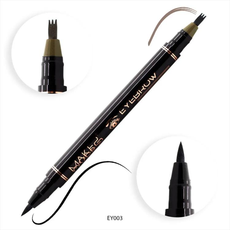 Make Over 22 Double-ended Eyebrow and Eye Pencil - EY003 Black/Soft Brown
