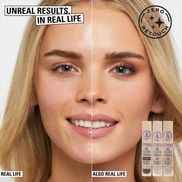 Makeup Revolution IRL Filter 16H Hydrating Full Coverage Concealer - C3 (6 g)