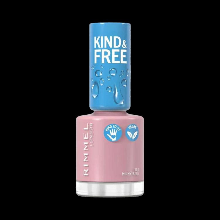 Rimmel London Kind & Free Clean Plant Based Nail Polish - 154 Milky Bare (8 ml)