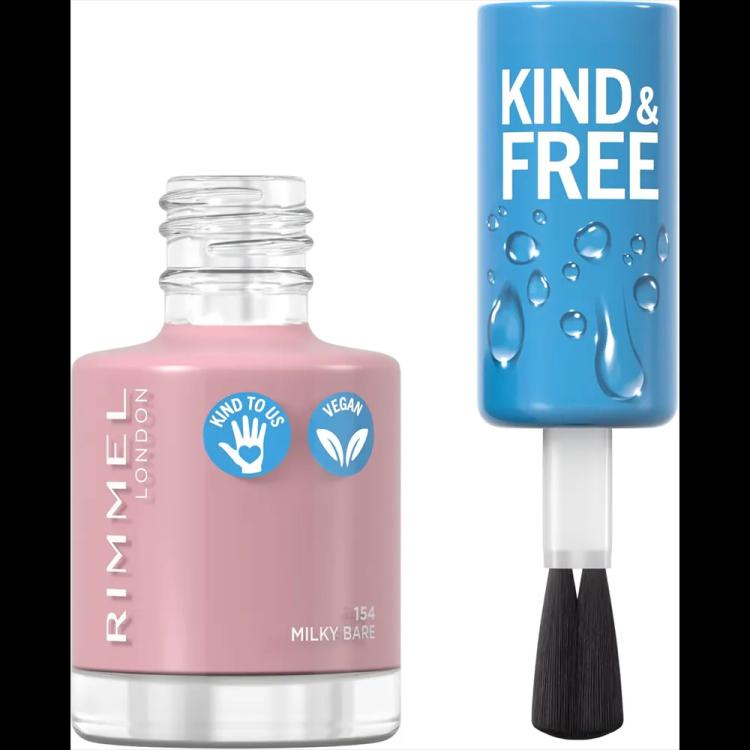 Rimmel London Kind & Free Clean Plant Based Nail Polish - 154 Milky Bare (8 ml)