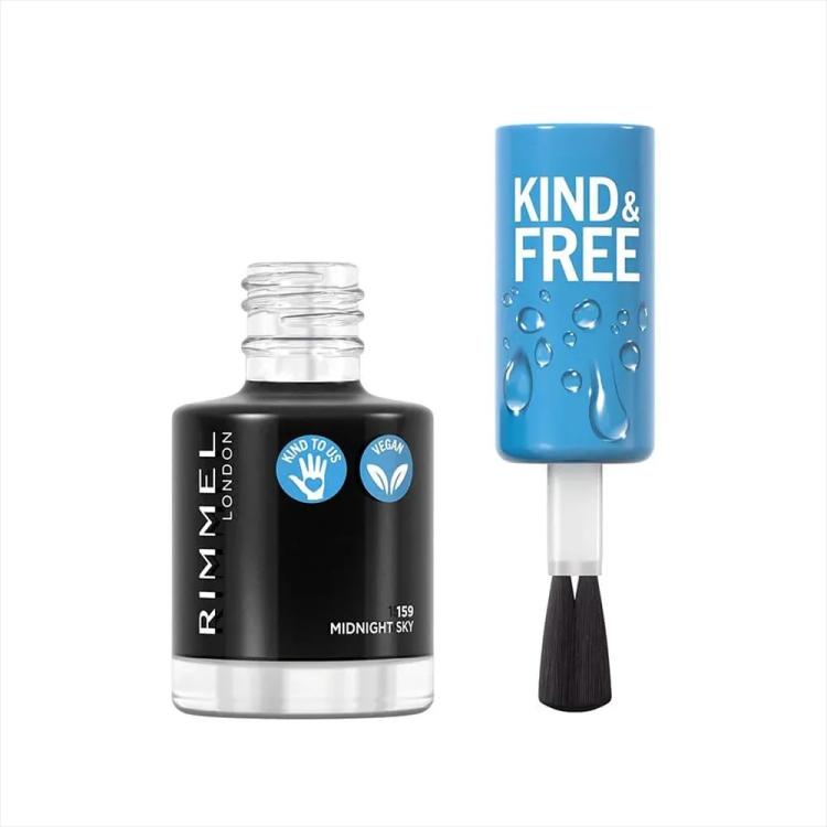 Rimmel London Kind & Free Clean Plant Based Nail Polish - 159 Midnight Sky (8 ml)