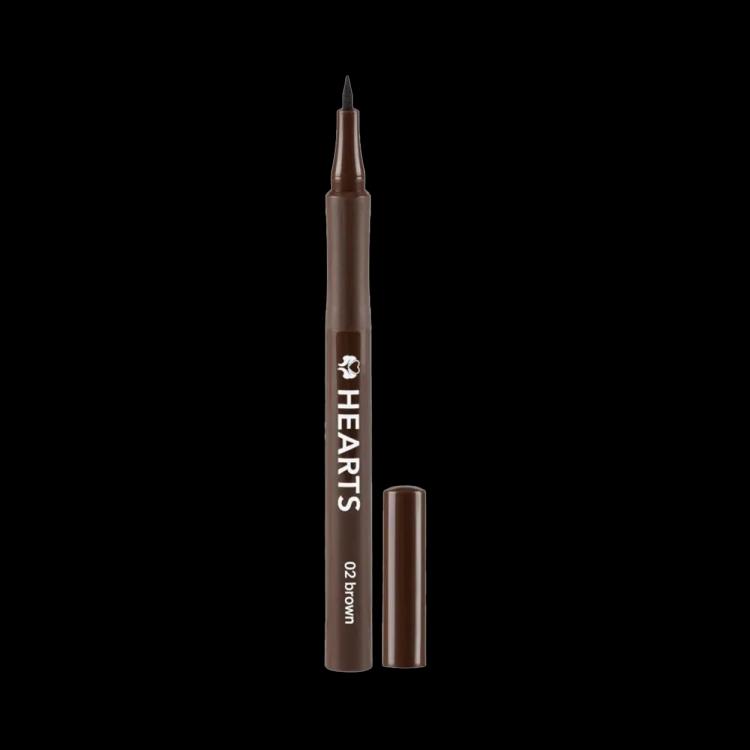 Hearts Liquid Eyebrow Pencil - 02 Dark Brown