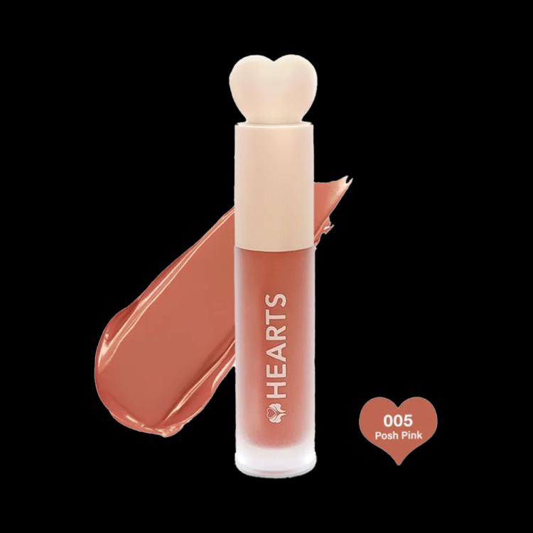 Hearts Liquid Matte Lipstick, 005 Posh Pink - 6 ml