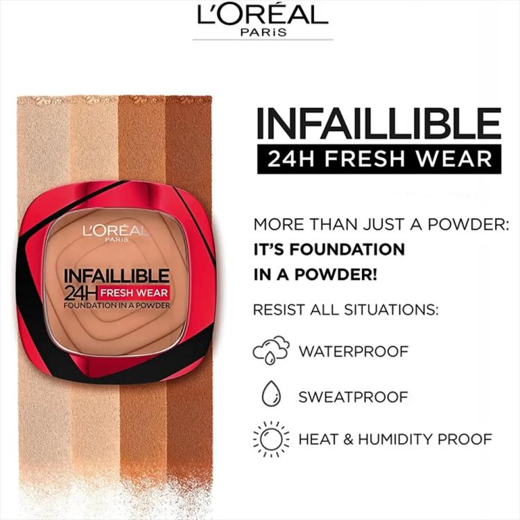 L’Oréal Paris Infallible Up to 24H Fresh Wear Foundation In A Powder - 140 Golden Beige (9 g)