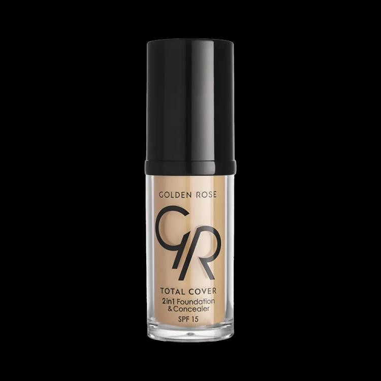 Golden Rose Total Cover 2 in 1 Foundation & Concealer SPF 15 - 05 Cool Sand (30 ml)