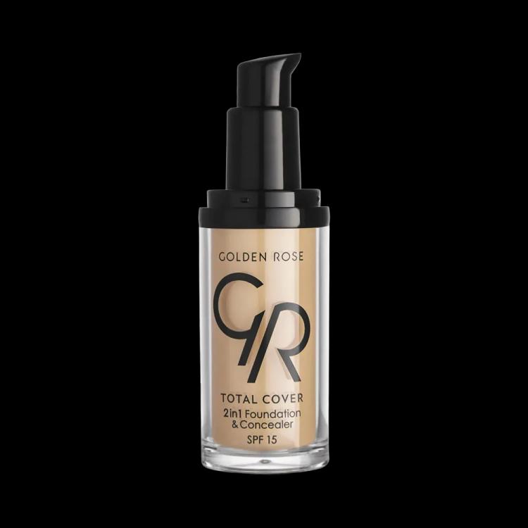 Golden Rose Total Cover 2 in 1 Foundation & Concealer SPF 15 - 05 Cool Sand (30 ml)