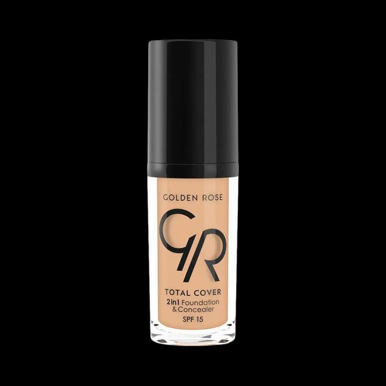 Golden Rose Total Cover 2 in 1 Foundation & Concealer SPF 15 - 12 Light Beige (30 ml)
