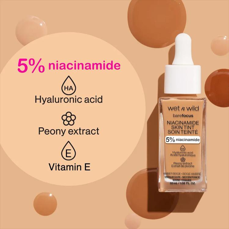 Wet N Wild Bare Focus Niacinamide Skin Tint - Light Medium Sand (32 ml)