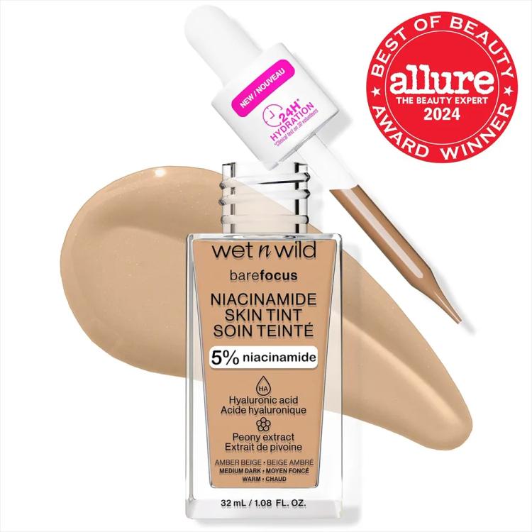 Wet N Wild Bare Focus Niacinamide Skin Tint - Amber Beige (32 ml)