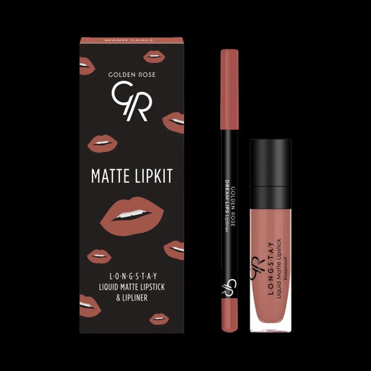 Golden Rose Matte Lip Kit - Warm Sable