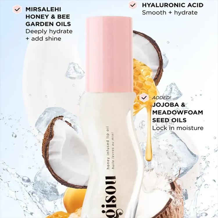 Gisou Honey Infused Lip Oil - Coconut Frost