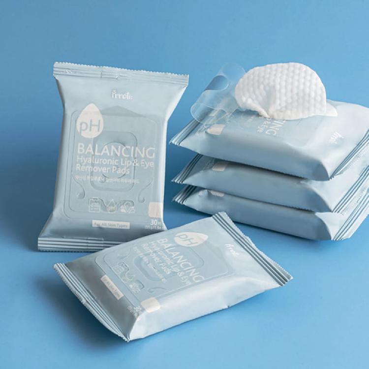 prreti pH Balancing Hyaluronic Lip & Eye Remover Pads - 30 pcs