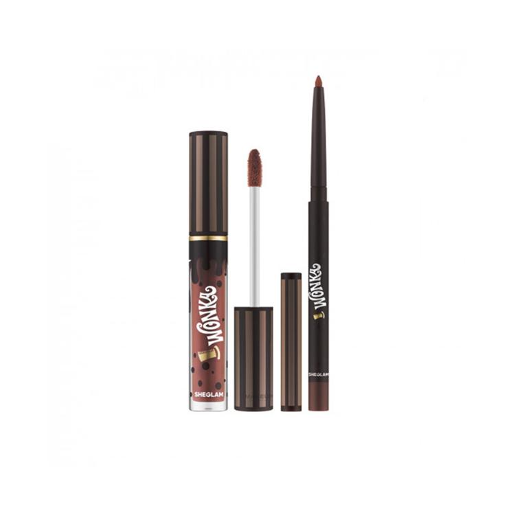 Sheglam Willy Wonka Cocoa Kiss Lip Duo - Hot Fudge (2.7 ml)