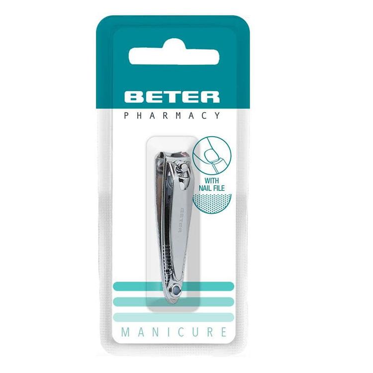 Beter Chrome Plated Manicure Clippers with Nail File 24094