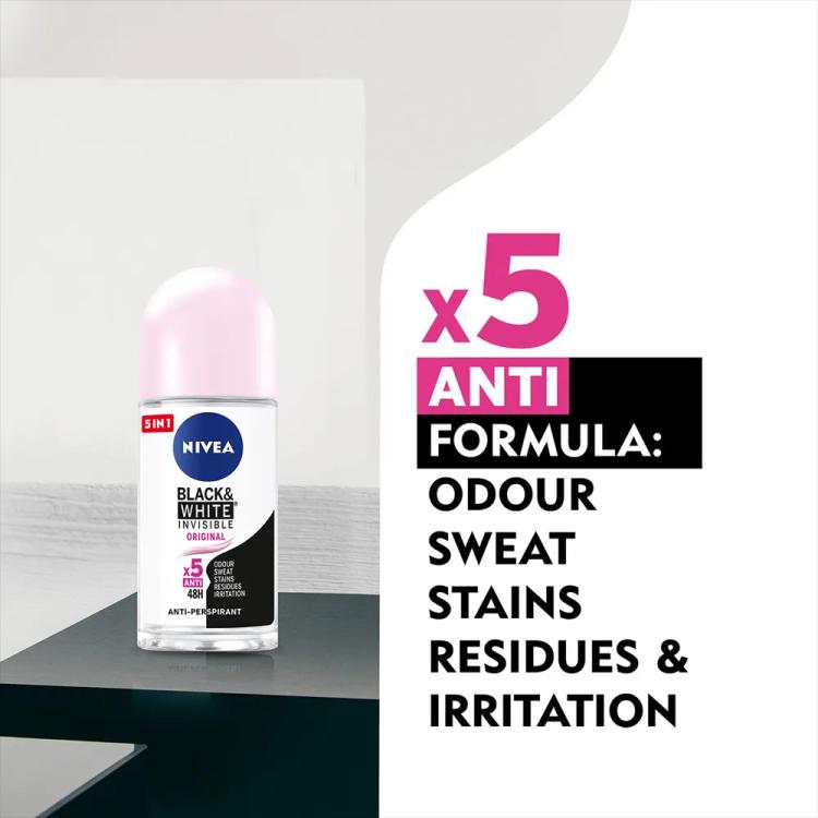Nivea Black & White Invisible Original Deodorant Roll-On - 50 ml