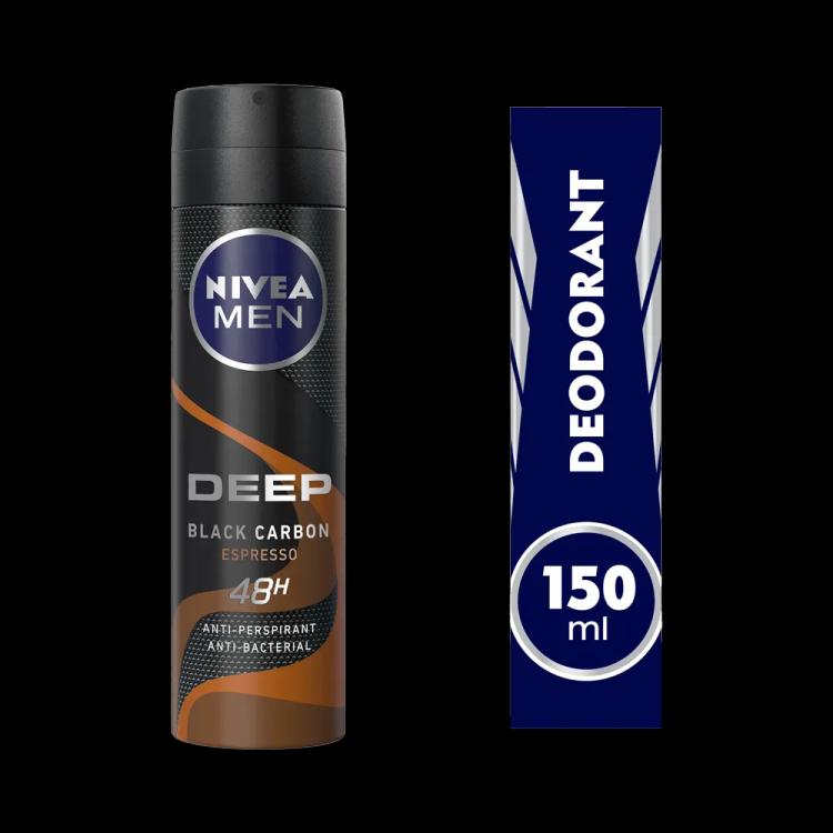 Nivea 48HR Deep Black Carbon Espresso Deodorant Spray - 150 ml