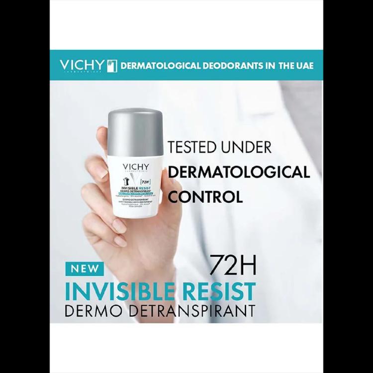 Vichy 72HR Invisible Resist Anti-perspirant Deodorant Roll-On - 50 ml