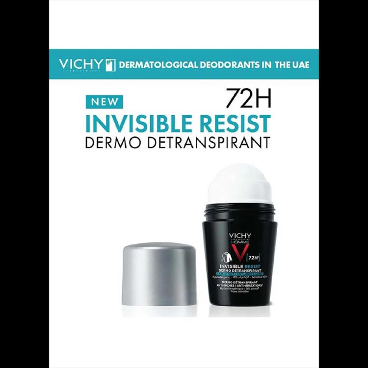 Vichy 72HR Invisible Resist Deodorant Roll-On - 50 ml