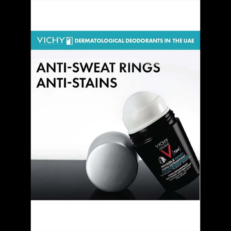 Vichy 72HR Invisible Resist Deodorant Roll-On - 50 ml