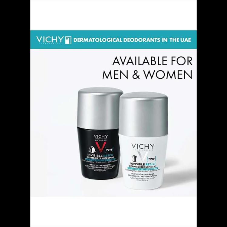 Vichy 72HR Invisible Resist Deodorant Roll-On - 50 ml
