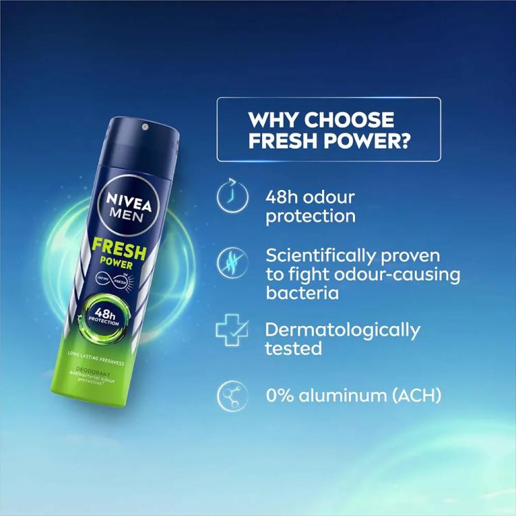Nivea Men Fresh Power Deodorant Spray - 150 ml