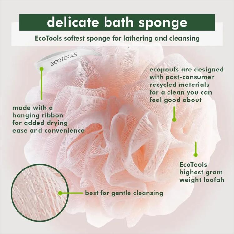 Eco Tools Delicate Recycled EcoPouf - Pink