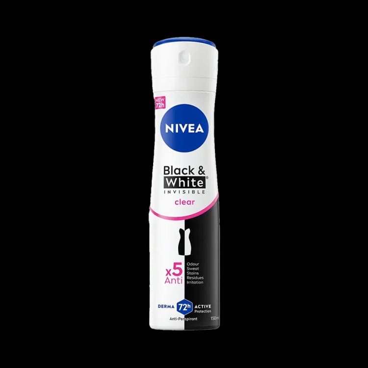 Nivea Black & White Invisible Clear Anti-Perspirant Spray - 150 ml