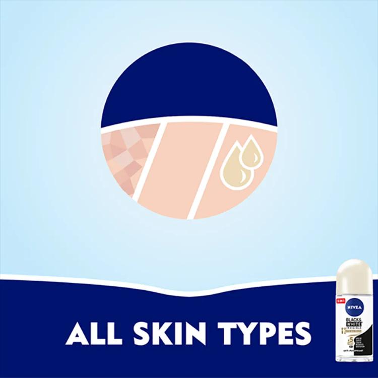 Nivea Black & White Silky Smooth Deodorant Roll-On - 50 ml