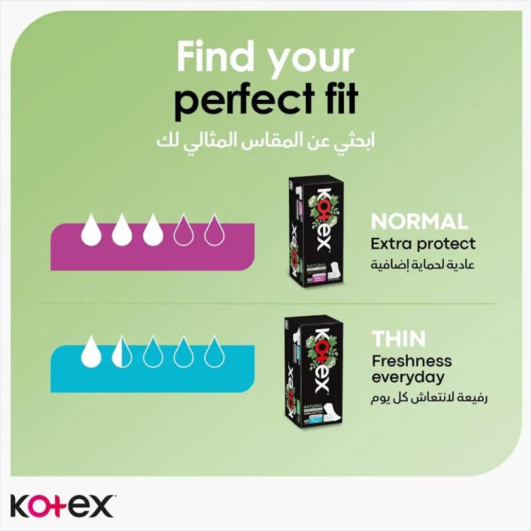 Kotex Natural Thin Pantyliners - 40 pcs