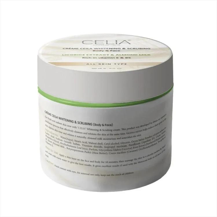 Celia Cosmetics Licorice Extract Face and Body Lightening Scrub Cream - 500 g