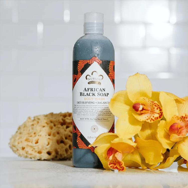 Nubian Heritage African Black Soap Body Wash - 384 ml