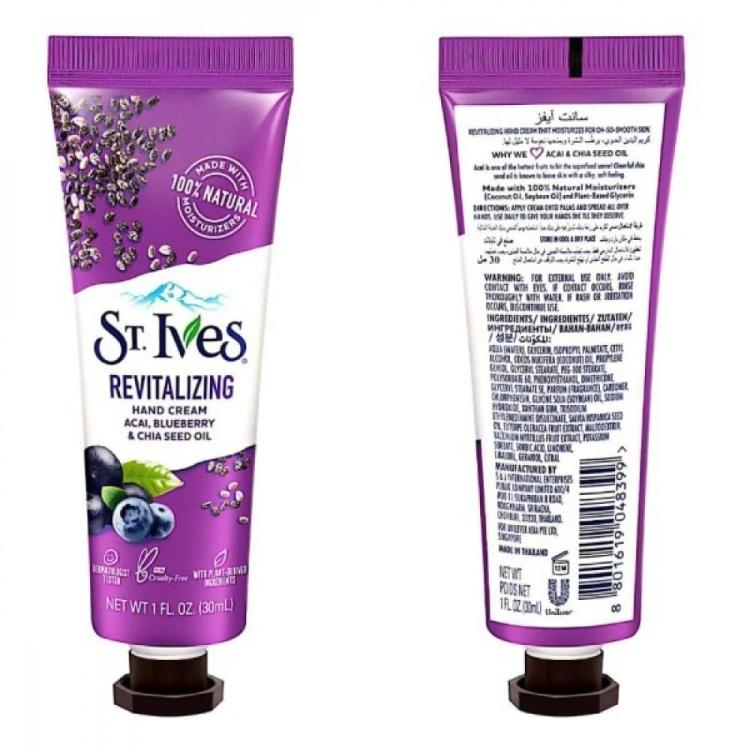 ST. Ives Revitalizing Acai Blueberry & Chia Seed Oil Hand Cream - 30 ml