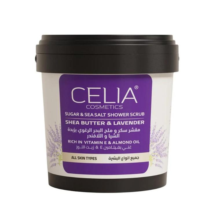 Celia Cosmetics Sea Salt & Sugar Shower Scrub With Shea Butter & Lavender - 700 ml