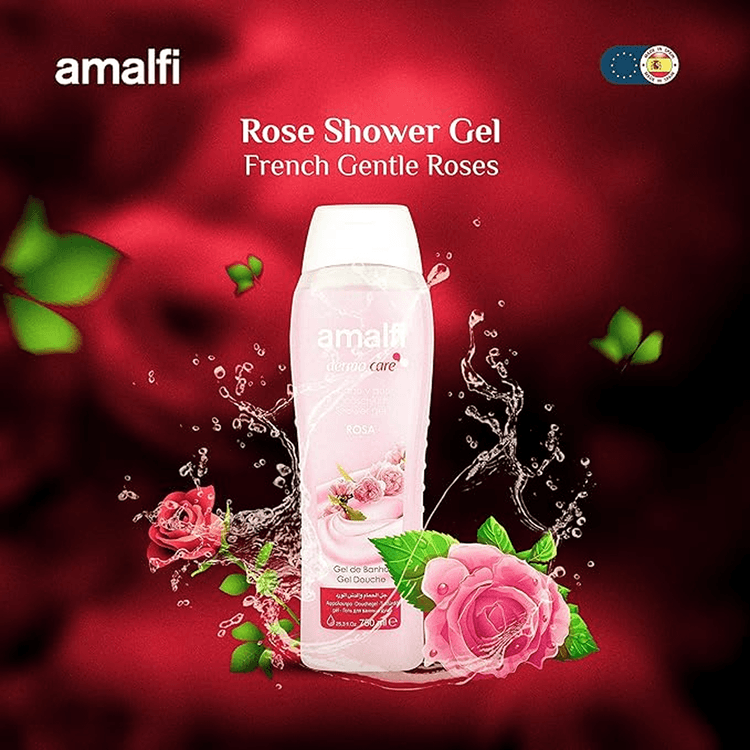 Amalfi Dermo Care Shower Gel, Gentle Rosa - 750 ml