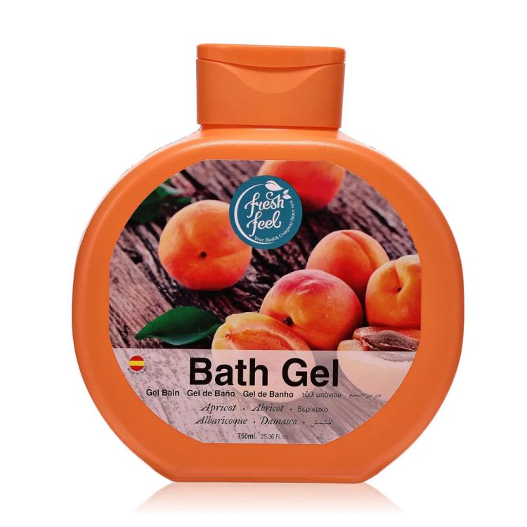 fresh feel Moussel Bath Gel, Apricot - 750 ml