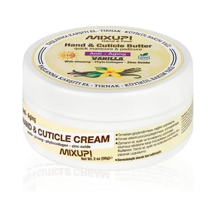 MIXUP! Hand & Cuticle Butter For Strengthening & Repairing Nails With Vanilla Extract - 56 g