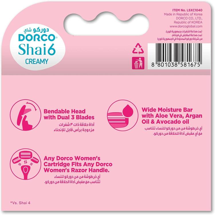 Dorco Shai 6 Creamy Cartridge - 4 pcs